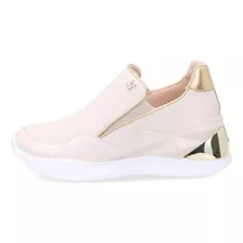 Slip On Luz Da Lua Em Couro Diamond Creme