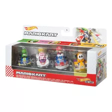 Hot Wheels Mariokart Pack 4 Yoshi/ Peach/ Mario/ Shy Guy