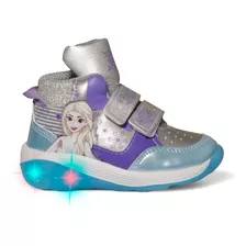 Tenis Niña Luces Led Disney 1730 Frozen Cielo/lil 13-17 Gnv®