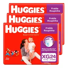 Fralda Huggies Supreme Care Roupinha Xg Kit Com 3 Unidade