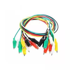 Pack 10 Cables Pinza Caimán Colores Largo 50cm [ Max ]