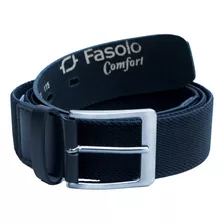 Cinto Masculino Couro Legítimo E Elástico Fasolo Cor Preto Tamanho 115