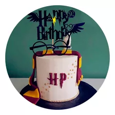 Topper Torta Feliz Cumpleaños Harry Potter Adorno Torta