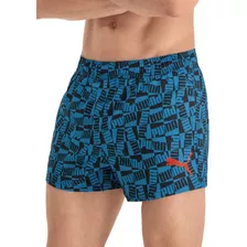 Short De Baño Puma Block Logo Hombre Moda Azul