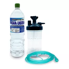 Vaso Humidificador + Cánula Oxígeno 7 M + Agua Bidestilada