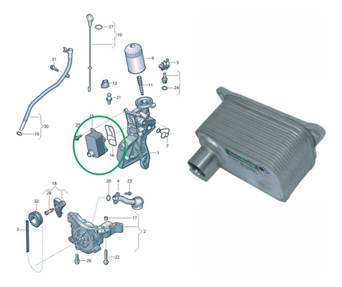 Radiador Aceite Audi A4-q3-q5-yeti-tiguan 2.0 Tsfi Foto 3