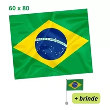 Bandeira Do Brasil Torcida Torcedor Tecido Grande Parede 1 Bandeira Brasil 60x80 + Brinde