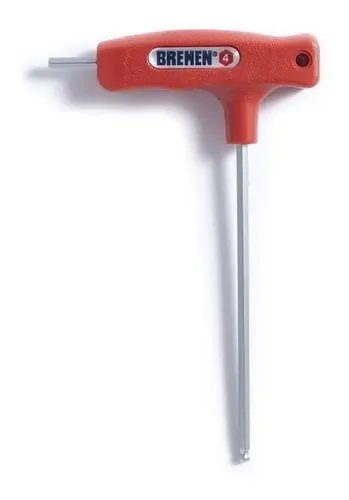 Llave Allen Tipo T Bremen 2,5mm Con Mango 5023 Rojo/plateado