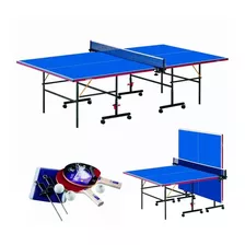 Mesa Ping Pong Profesional Plegable Con Ruedas Y Accesorios