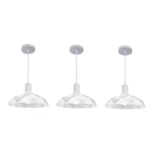 3 Luminárias Pendente 28cm P/mesa De Jantar Cozinha Corredor