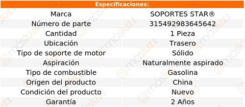1) Soporte Motor Tras Tvr 1300 1.3l L4 72 Soportes Star Foto 2