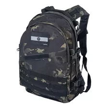 Mochila Tactica Kossok Bravo De Gran Capacidad Reforzada Color Camuflado Negro