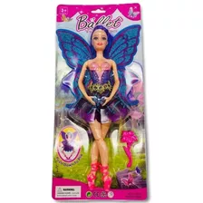 Boneca Fada Ballet Bailarina Articulada 30 Cm Com Asas Barb