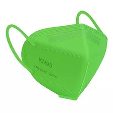 Cubrebocas Desechable Kn95 Para Adultos Verde Lima 50 Piezas