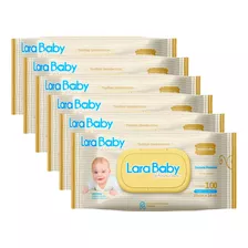 Kit C/06 Toalha Umedecida Lara Baby Premium C/100un