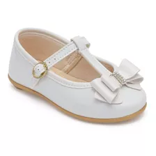 Sapato Pimpolho Infantil Feminino Branco Batizado