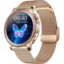 Nuevo Smartwatch Mujer Metal Reloj Kingwear Kw10 Dorado Oro 