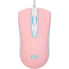 Mouse Rii Con Cable/rosado