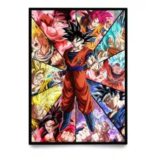 Quadro Decorativo Tela A4 21x30cm - Modelos Dragon Ball Z