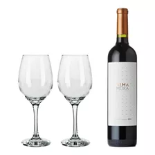 Vino Malbec Alma Mora 750cc Tinto + Copa Barone 490ml Regalo