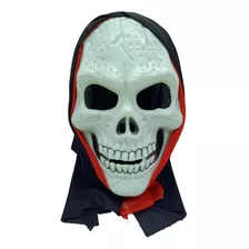 Mascara Caveira Esqueleto Brilha No Escuro Capuz Fantasia 
