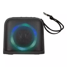 Bocina Bluetooth Radio Fm Portatil Recargable Luz Led Color Negro