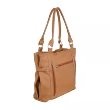 Cartera Shopper Kalton Bags 9025 Diseño Liso De Cuero Sintético Marrón Asas Color Marrón