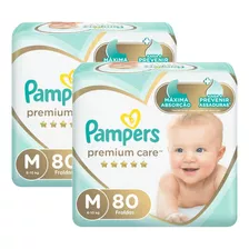 Kit Fralda Pampers Premium Care Jumbo Tamanho M Com 160 Un