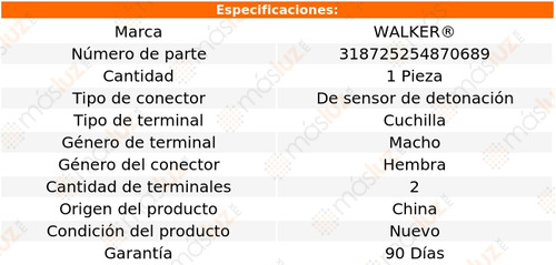 1- Conector Sensor Ks Slr Mclaren V8 5.5l 05/09 Walker Foto 3