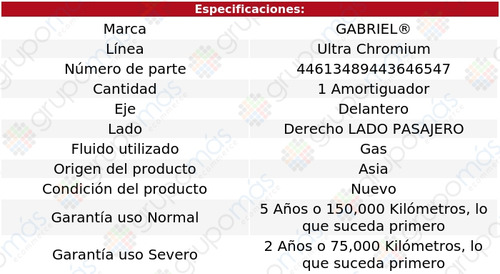 Amortiguador Del Pasajero Gabriel Altima 2013_2014 Foto 2