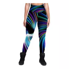 Calça Legging Elástica Neon Tumblr Azul Arco Íris