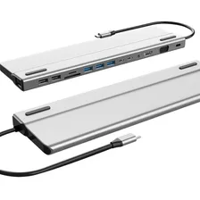 Hub Usb-c Potente 14 Em 1 Dockstation Hdmi 4k Thunderbolt 3