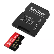 Cartão Microsdxc Sandisk 64gb Extreme Pro Uhs-3 170mb/s 4k
