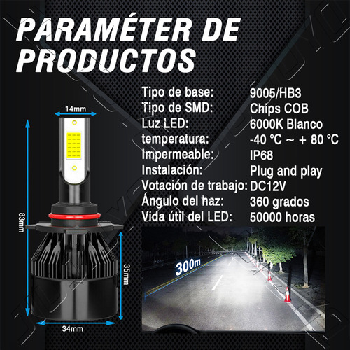 14000lm Kit Focos Led Para Toyota Camry Corolla Sienna Foto 8