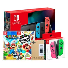 Nintendo Switch 2019 Neon Bateria Extendida + Combo Mario Pa