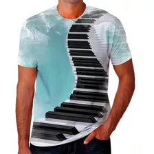Camiseta Camisa Piano Teclado Instrumento Teclas Notas Music