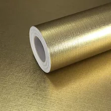 Papel De Parede Adesivo Lavavel Metalico Texturizado Ouro