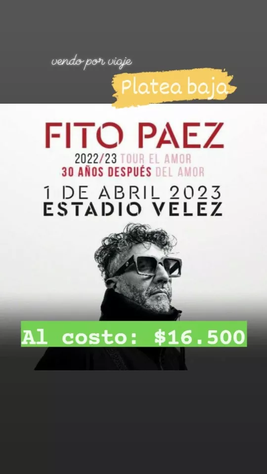 Fito Páez (30 Años Del Amor Después Del Amor)platea Baja 1/4