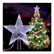 Estrela Ponteira 10 Led 14,5cm Enfeite Árvore Natal Bivolt Cor Branco
