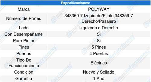 Espejo Honda Odyssey (11-13) Polyway Foto 2