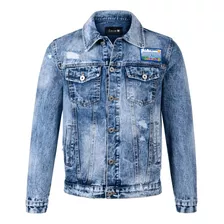 Hermosa Chaqueta Jean Estilo Americano Con Logo Bordado Ligero Coleccion Primavera Verano