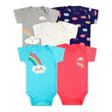 Ropa Bebe Set De 5 Bodys Algodón Niña Manga Corta/maryshopcl