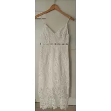 Vestido De Encaje Blanco Marca Forever 21 Small Tirantes 