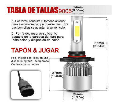 9005 9006 Kit De Focos Led Para Ford Luz Alta Y Baja 8000lm Foto 2