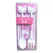 Set De Cubiertos Cuchara Y Tenedor Bebé Y Niños Hello Kitty