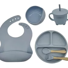 Kit Introdução Alimentar Bebê 6 Pçs Talher Silicone Infantil