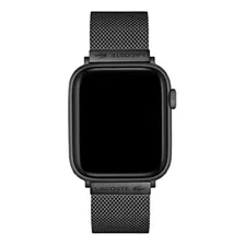 Malla Lacoste Original Para Apple Watch 42/44mm Negro Metal