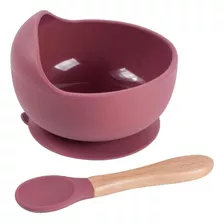 Set De Bowl Silicona Con Ventosa + Cuchara Para Bebé Premium