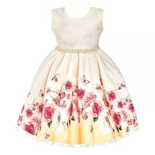 Vestido Infantil De Festa Moda Evangélica Floral Casamento