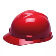 Casco Msa Rojo Con Suspensión Fas Trac Iii Y Barbuquejo